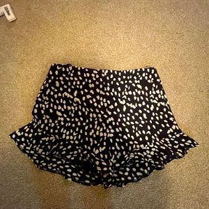 Flowy black & cream dotted dressy shorts